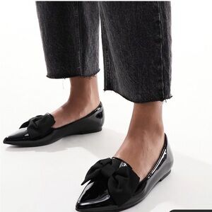ASOS Black Patent Bow Flats